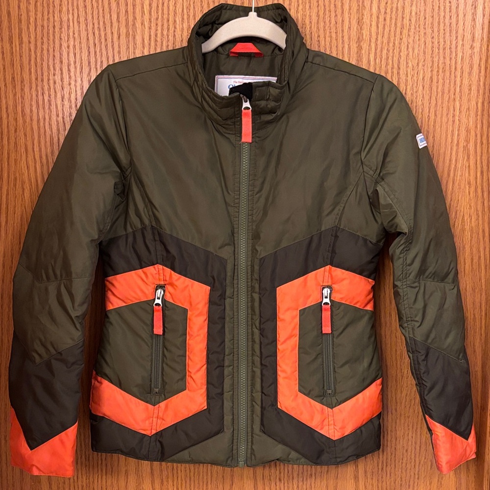 Obermeyer Olive and Orange Kids Puffer Jacket